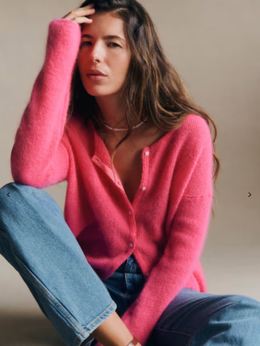 Sezane Gaspard Cropped Cardigan in Bright 90's Pink Size XXS SOLD OUT